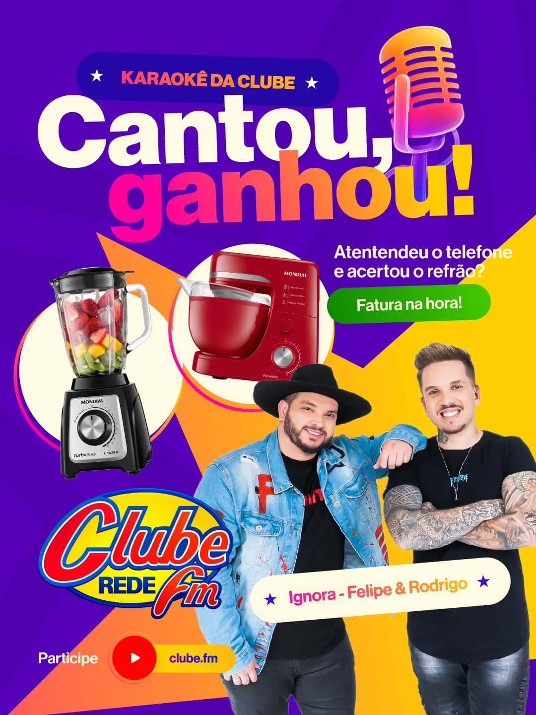 Karaokê da sua Clube com Felipe e Rodrigo