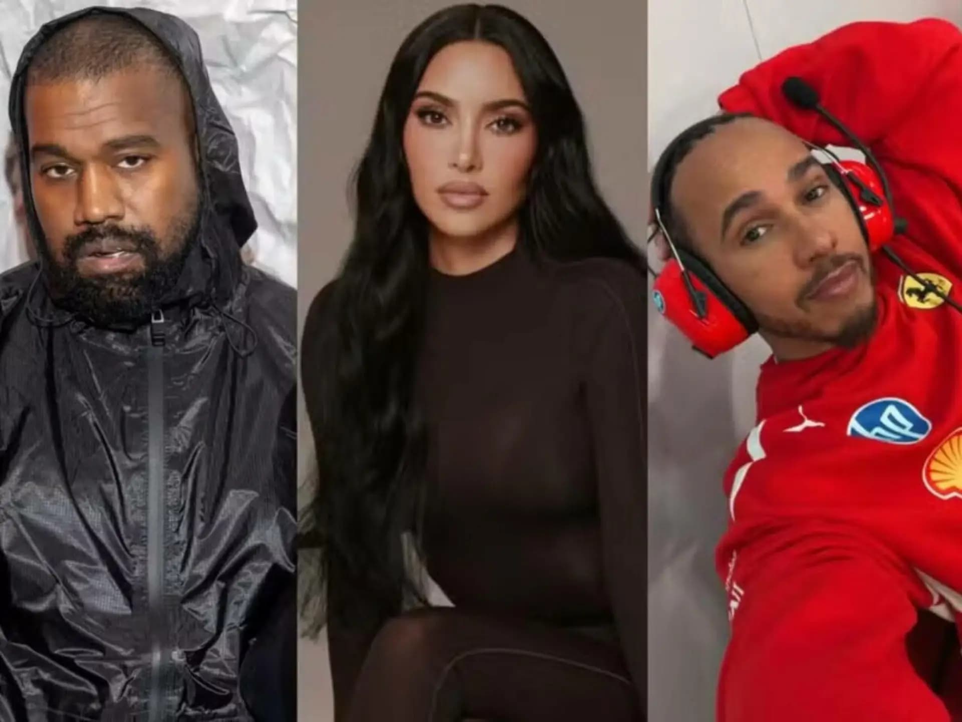 Kanye West estaria com ciúmes de Kim Kardashian com Lewis Hamilton